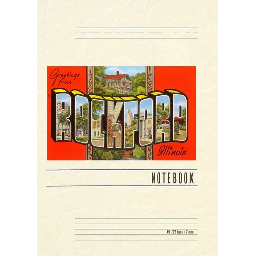 Vintage Lined Notebook Greetings from Rockford, Illinois