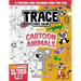 Trace Then Color: Cute Cartoon Animals: A Tracing and Coloring Book for Kids