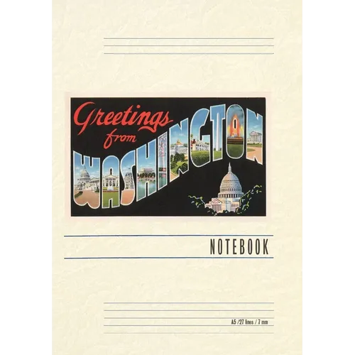 Vintage Lined Notebook Greetings from Washington, DC