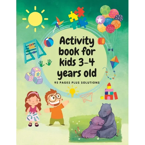 Activity Book For 3-4 Year Olds: Colouring pages, Maze, Learn to draw, Connect the dots