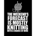 THIS WEEKEND'S FORECAST IS MOSTLY KNITTING with a chance of wine 8.5 x 11: Knitting Graph Paper 2:3 & 4:5 Ratio for large and small projects