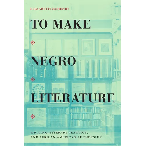 To Make Negro Literature: Writing, Literary Practice, and African American Authorship