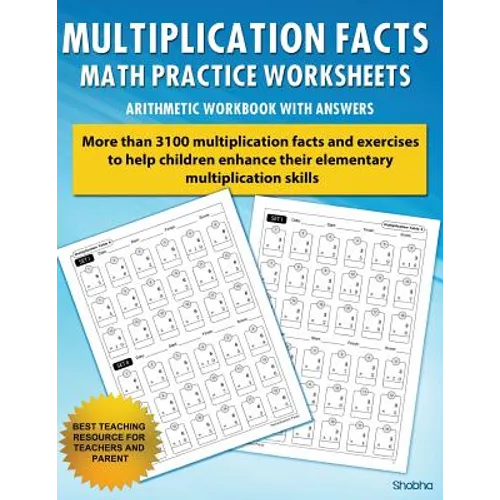 Multiplication Facts Math Worksheet Practice Arithmetic Workbook With Answers: Daily Practice guide for elementary students