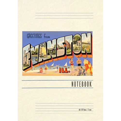 Vintage Lined Notebook Greetings from Evanston, Illinois