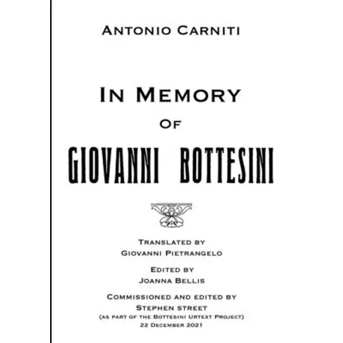 In Memory Of Giovanni Bottesini