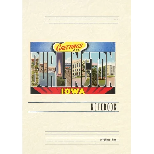 Vintage Lined Notebook Greetings from Burlington