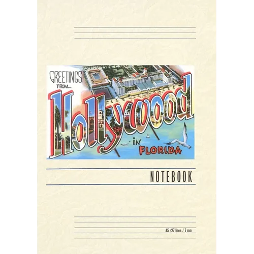 Vintage Lined Notebook Greetings from Hollywood, Florida