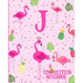 Composition Notebook J: Pink Flamingo Initial J Composition Wide Ruled Notebook