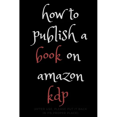 how to publish a book on amazon kdp