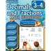Decimals and Fractions Math Workbook 3rd and 4th Grade: Fractions and Decimals Grade 3-4, Operations with Decimals and Fractions, Comparing Fractions,