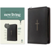NLT Large Print Thinline Reference Zipper Bible, Filament Enabled (Leatherlike, Black Cross, Red Letter)