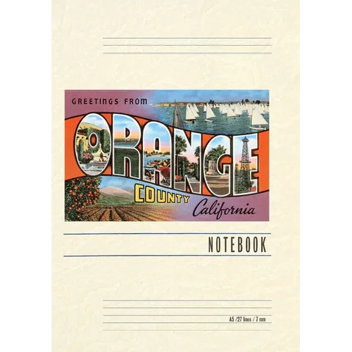Vintage Lined Notebook Greetings from Orange County, California