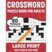 Crossword Puzzle Book For Adults: Large Print 80 Easy-To-Hard Crossword Puzzles Book For Adults Women Men Grandpa And Grandma For Brainstorming And En