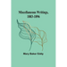 Miscellaneous Writings, 1883-1896