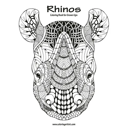 Rhinos Coloring Book for Grown-Ups 1