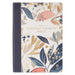 Nlt, the Spiritual Growth Bible Faux Leather, Navy with Leaves