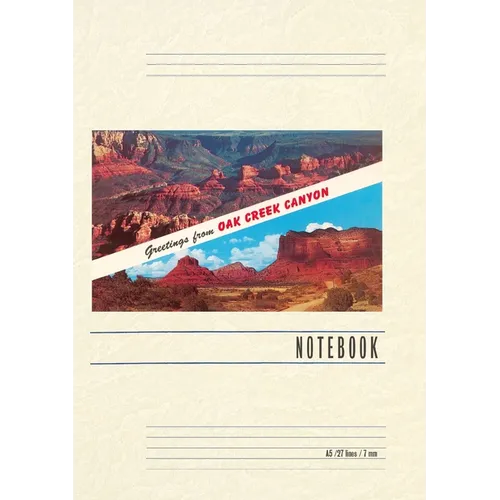 Vintage Lined Notebook Greetings from Oak Creek Canyon