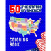 50 The States of America Coloring Book: 50 State Maps with Capitals & Symbols like Motto Bird Mammal Flower Insect Butterfly or Fruit Perfect Easy To
