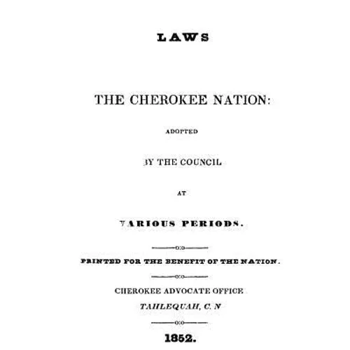 Laws of the Cherokee Nation