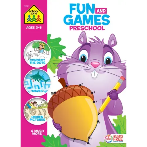 School Zone Fun and Games Preschool Activity Workbook