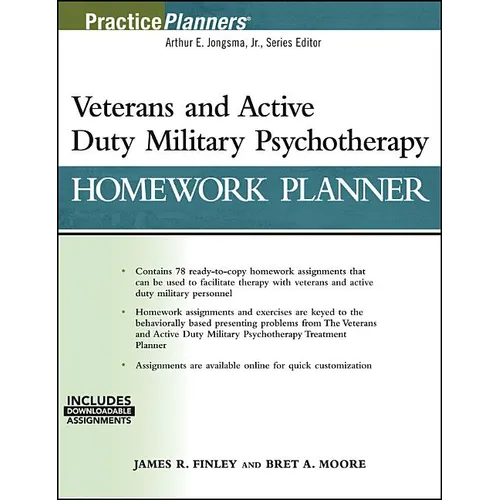 Veterans and Active Duty Military Psychotherapy Homework Planner, (with Download)