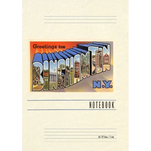Vintage Lined Notebook Greetings from Binghamton, New York