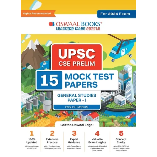 Oswaal UPSC CSE Prelims 15 Mock Test Papers General Studies Paper-1 For 2024 Exam