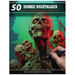 50 Zombie Nightmares: Grayscale Colored Pencil Coloring Book