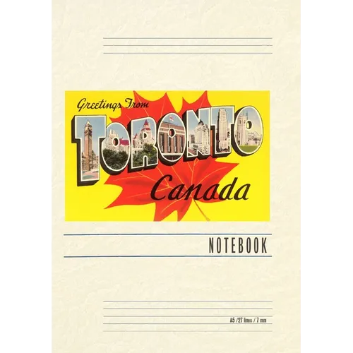 Vintage Lined Notebook Greetings from Toronto, Canada