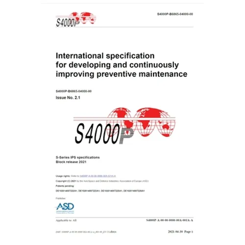 S4000P, International specification for developing and continuously improving preventive maintenance, Issue 2.1: S-Series 2021 block release