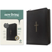NLT Compact Giant Print Zipper Bible, Filament Enabled (Leatherlike, Black Cross, Indexed, Red Letter)