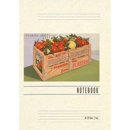 Vintage Lined Notebook Florida Greetings, Orange Crate