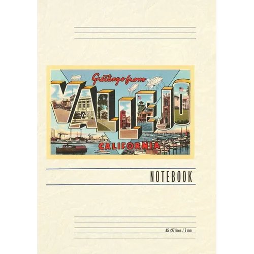 Vintage Lined Notebook Greetings from Vallejo, California