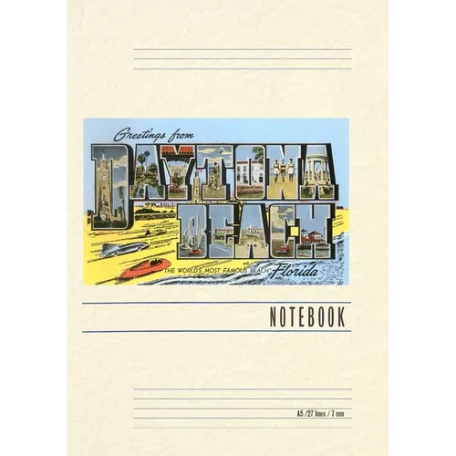 Vintage Lined Notebook Greetings from Daytona Beach, Florida