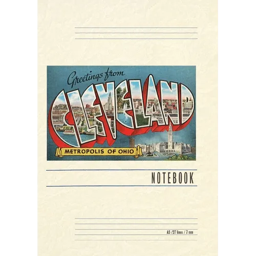 Vintage Lined Notebook Greetings from Cleveland