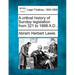 A Critical History of Sunday Legislation from 321 to 1888 A.D..
