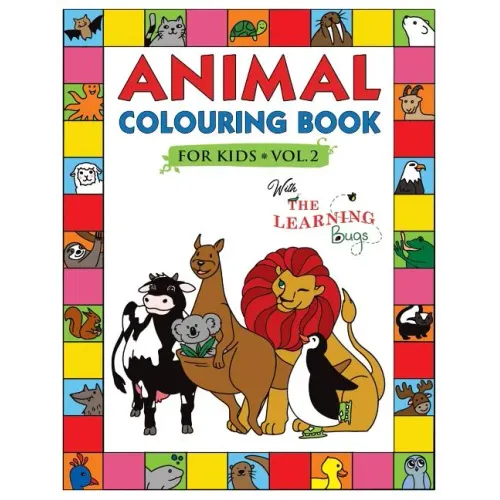 Animal Colouring Book for Kids with The Learning Bugs Vol.2: Fun Children's Colouring Book for Toddlers & Kids Ages 3-8 with 50 Pages to Colour & Lear