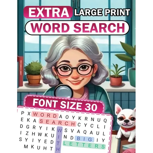 Extra Large Print Word Search: Font Size 30