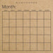 Blank Calendar: Kraft Brown Paper, Undated Planner for Organizing, Tasks, Goals, Scheduling, DIY Calendar Book