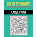 Color By Number Coloring Book For Adults: Large Print, Stress Relieving Designs