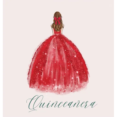 Quinceanera Guest Book with red dress (hardback)