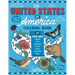 The United States of America Coloring Book: Fifty State Maps with Capitals and Symbols like Motto, Bird, Mammal, Flower, Insect, Butterfly or Fruit