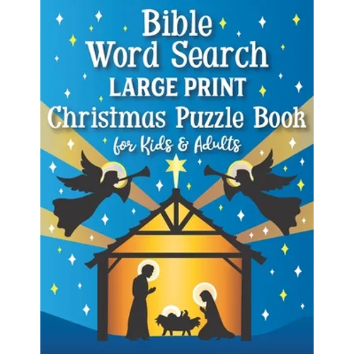 Bible Word Search Large Print Christmas Puzzle Book for Kids and Adults