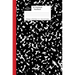 A5 Notebook Hardback: Black and Red Spine Marble Wide Rule Journal