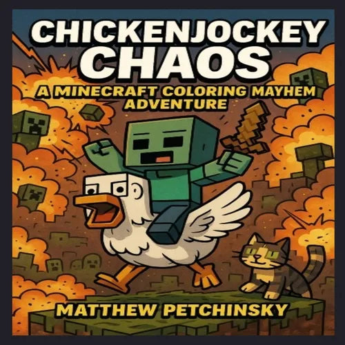 ChickenJockey Chaos: A Minecraft Coloring Mayhem Adventure