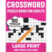Crossword Puzzle Book For Adults: 80 Large Print Crossword Puzzles With Solutions Book For Adults Women Men Medium To Difficult Level To Make Their Mo