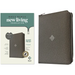 NLT Compact Giant Print Zipper Bible, Filament Enabled (Leatherlike, Woven Cross Gray, Indexed, Red Letter)
