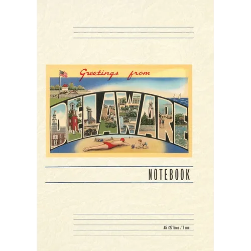 Vintage Lined Notebook Greetings from Delaware