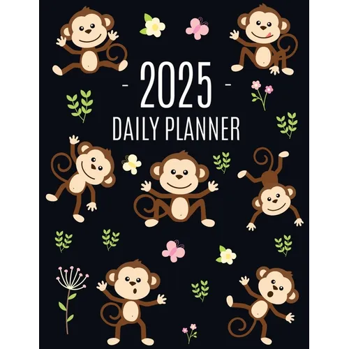 Monkey Planner 2025: Cute Year Organizer with Adorable Apes For an Easy Overview of All Your Appointments! Jungle Animal Scheduler: January-December (