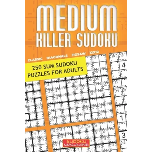 Medium Killer Sudoku: 250 Sum Sudoku Puzzles for Adults